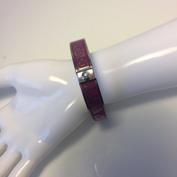 🐎🖤💗COACH Silver/Pink Poppy Bangle💗🖤🐎 - Picture 6 of 6
